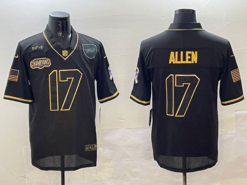 Men Buffalo Bills #17 Allen Black Gold 2025 Nike Limited NFL Jersey style 2->buffalo bills->NFL Jersey